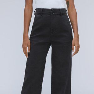 The Organic Wide-Leg Pant (Black, 16)